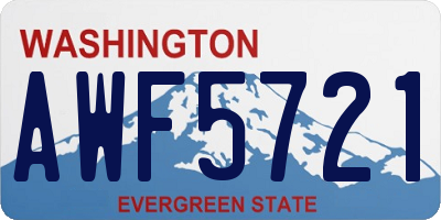 WA license plate AWF5721