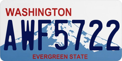 WA license plate AWF5722
