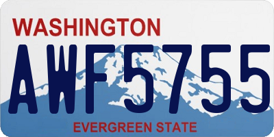 WA license plate AWF5755