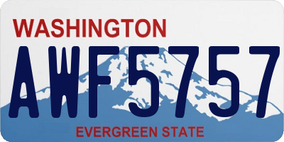 WA license plate AWF5757