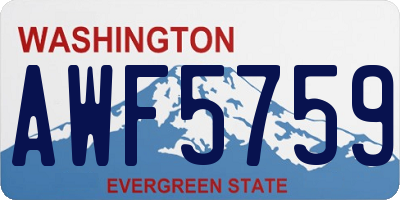 WA license plate AWF5759