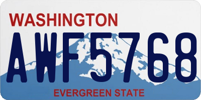 WA license plate AWF5768