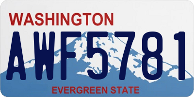 WA license plate AWF5781