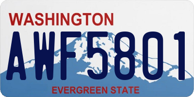 WA license plate AWF5801