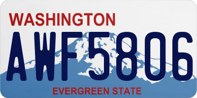 WA license plate AWF5806