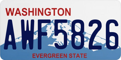 WA license plate AWF5826