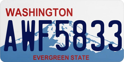 WA license plate AWF5833