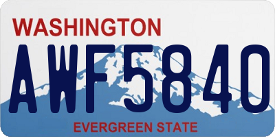 WA license plate AWF5840