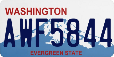 WA license plate AWF5844
