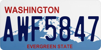 WA license plate AWF5847