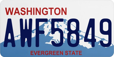 WA license plate AWF5849