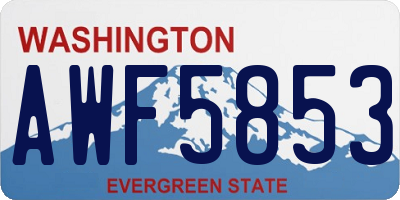WA license plate AWF5853