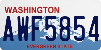 WA license plate AWF5854