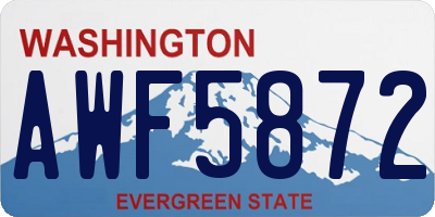 WA license plate AWF5872
