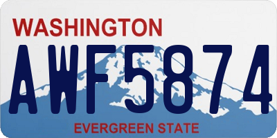WA license plate AWF5874
