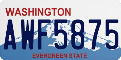 WA license plate AWF5875