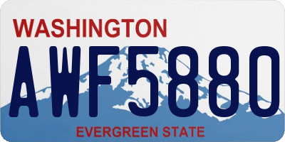 WA license plate AWF5880
