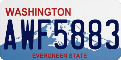 WA license plate AWF5883