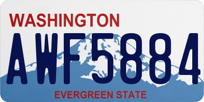 WA license plate AWF5884