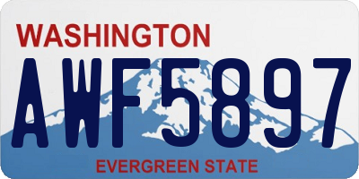 WA license plate AWF5897