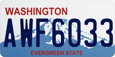 WA license plate AWF6033