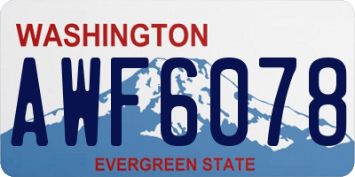 WA license plate AWF6078