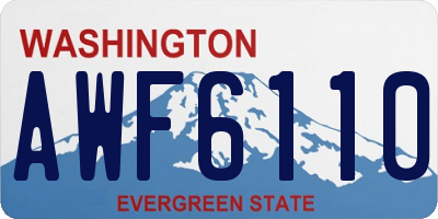 WA license plate AWF6110