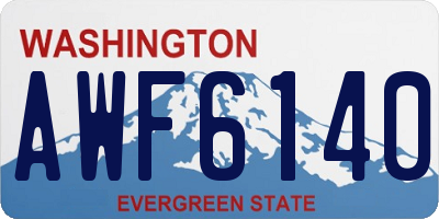 WA license plate AWF6140
