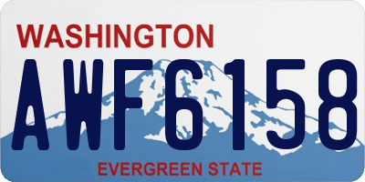 WA license plate AWF6158