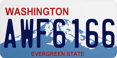 WA license plate AWF6166