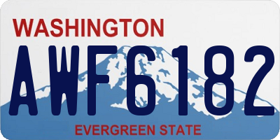 WA license plate AWF6182