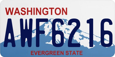 WA license plate AWF6216