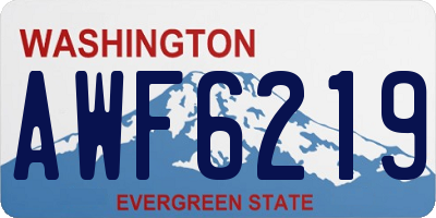 WA license plate AWF6219