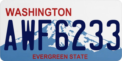 WA license plate AWF6233