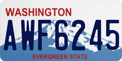WA license plate AWF6245