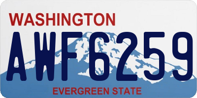 WA license plate AWF6259