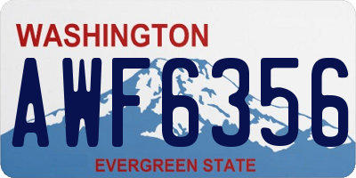 WA license plate AWF6356
