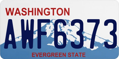 WA license plate AWF6373