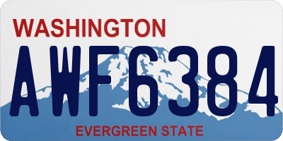 WA license plate AWF6384