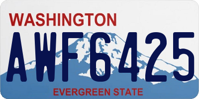 WA license plate AWF6425