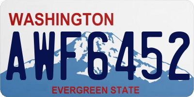 WA license plate AWF6452