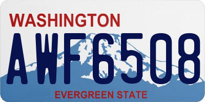 WA license plate AWF6508