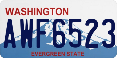 WA license plate AWF6523