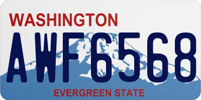 WA license plate AWF6568