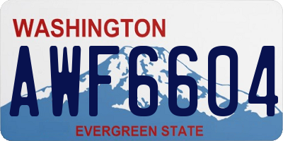 WA license plate AWF6604