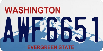 WA license plate AWF6651