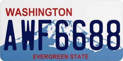 WA license plate AWF6688