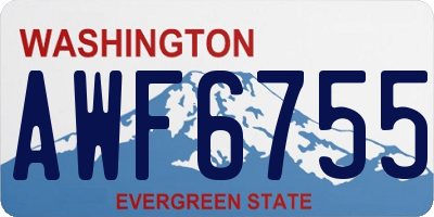 WA license plate AWF6755
