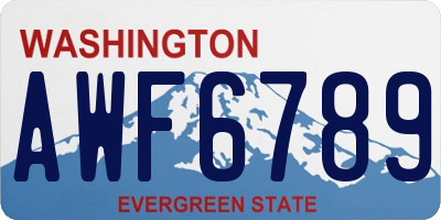 WA license plate AWF6789