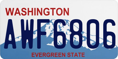 WA license plate AWF6806